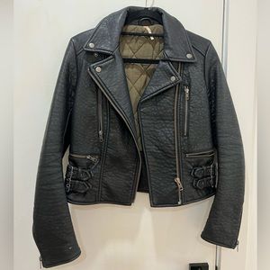 Free People lined leather jacket size 2